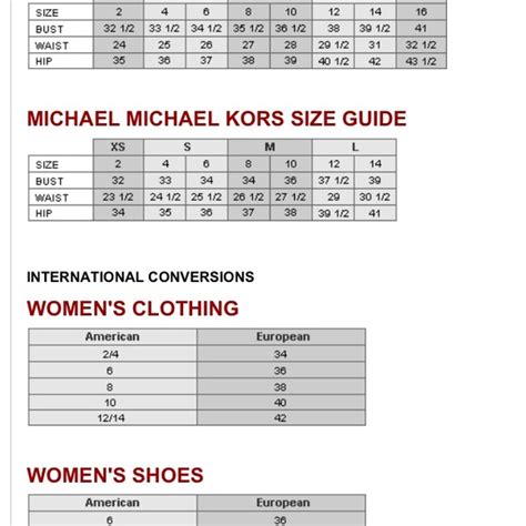 michael kors jacket size chart|michael kors bag size chart.